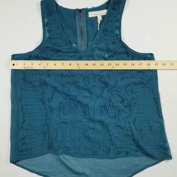 Medium Teal textured semi-sheer tank - Picture 9 of 11
